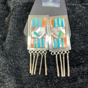 Zuni inlay earrings
